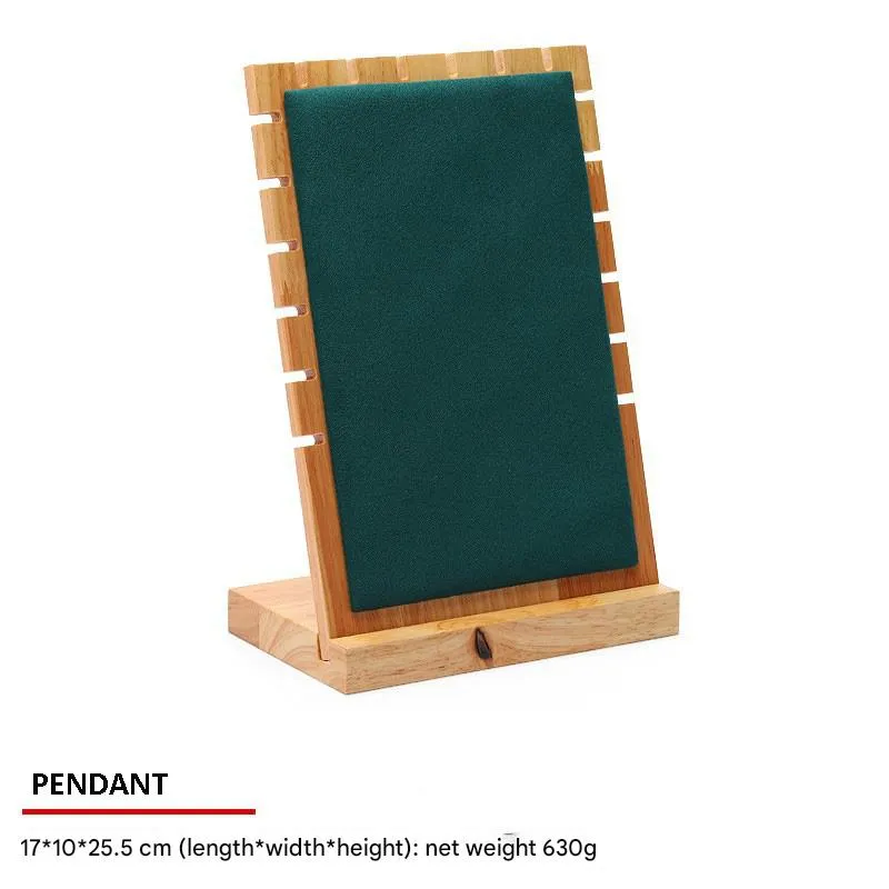 Jewelry Display Stand Set Green Color & Microfiber, Wood Material DS148-ae