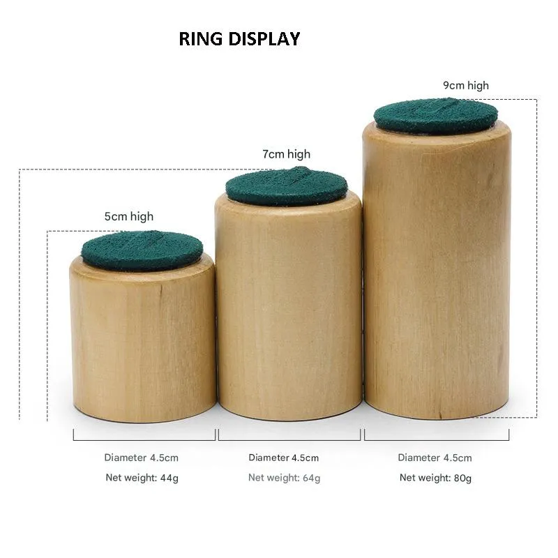 Jewelry Display Stand Set Green Color & Microfiber, Wood Material DS148-ai