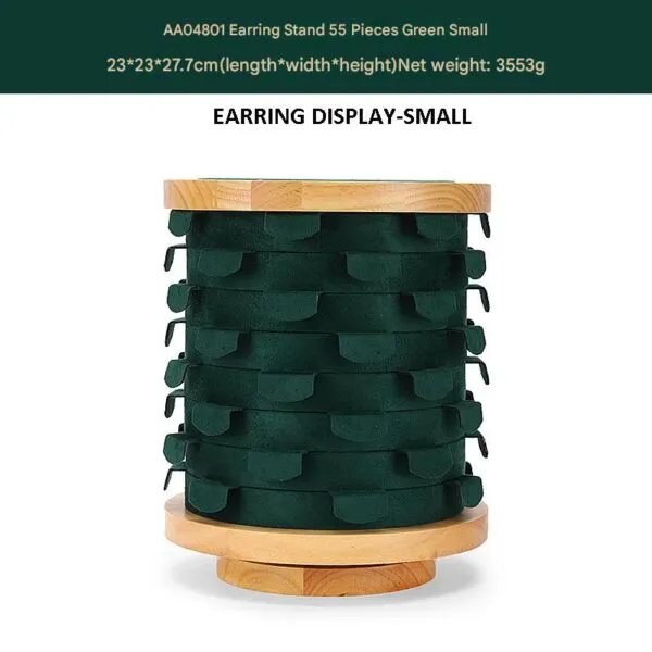Jewelry Display Stand Set Green Color & Microfiber, Wood Material DS148-ar