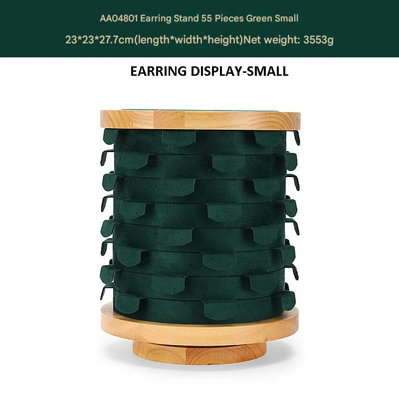 Jewelry Display Stand Set Green Color & Microfiber, Wood Material DS148-ar