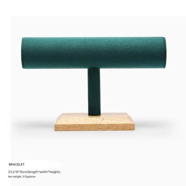 Jewelry Display Stand Set Green Color & Microfiber, Wood Material DS148-at