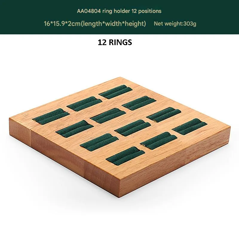 Jewelry Display Stand Set Green Color & Microfiber, Wood Material DS148-b