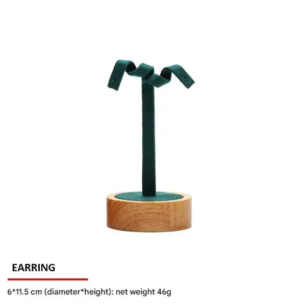 Jewelry Display Stand Set Green Color & Microfiber, Wood Material DS148-e