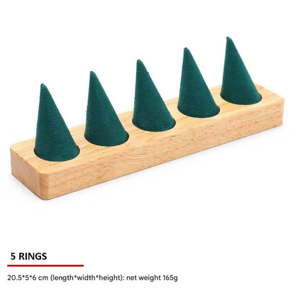 Jewelry Display Stand Set Green Color & Microfiber, Wood Material DS148-v