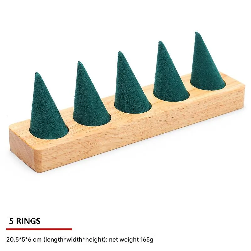 Jewelry Display Stand Set Green Color & Microfiber, Wood Material DS148-v