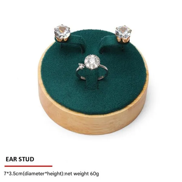 Jewelry Display Stand Set Green Color & Microfiber, Wood Material DS148-w