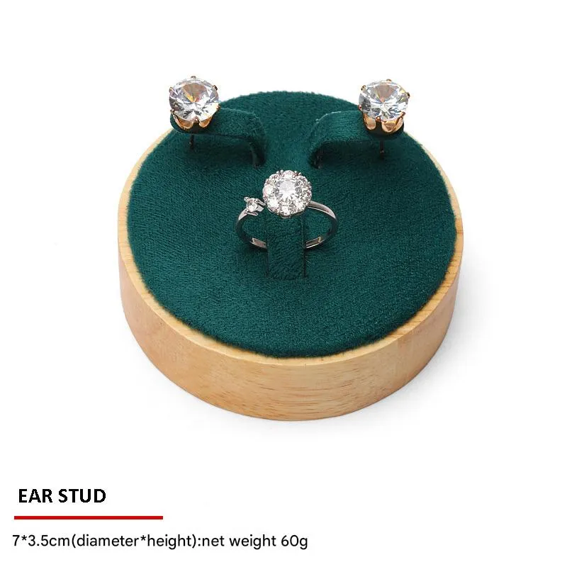 Jewelry Display Stand Set Green Color & Microfiber, Wood Material DS148-w