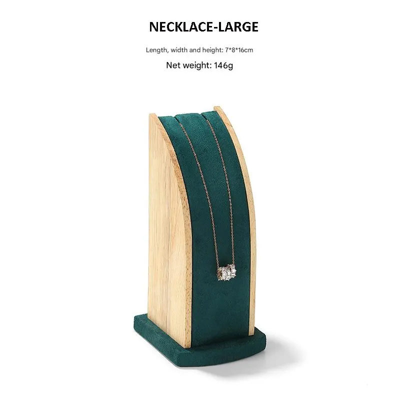 Jewelry Display Stand Set Green Color & Microfiber, Wood Material DS148-y