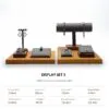 Jewelry Display Stand Set Grey Color & Microfiber, Wood Material DS161-ab Jewelry Display Stand Set Grey Color & Microfiber, Wood Material DS161-ab