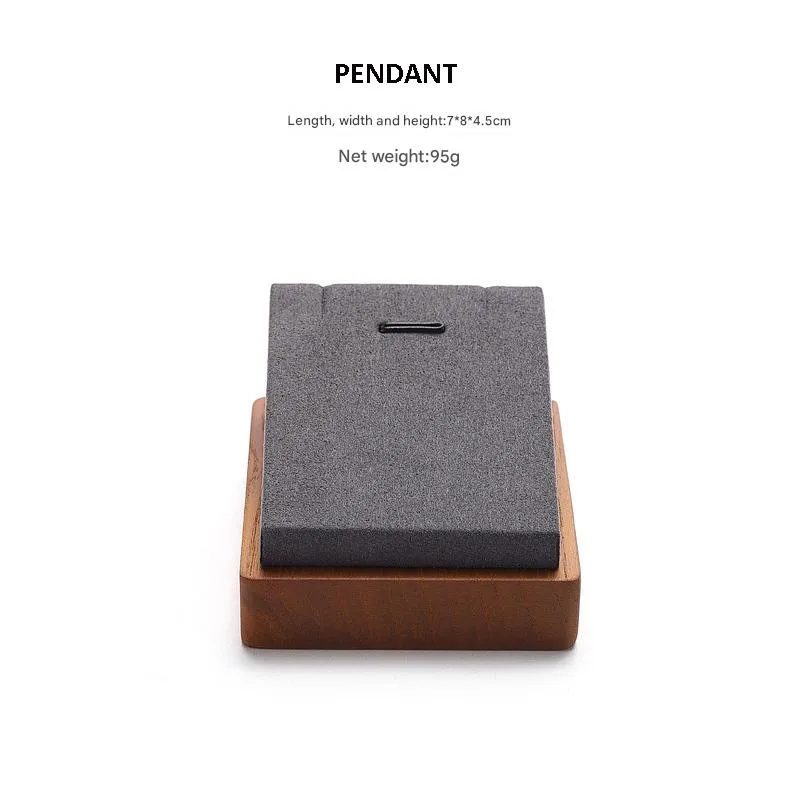 Jewelry Display Stand Set Grey Color & Microfiber, Wood Material DS161-e