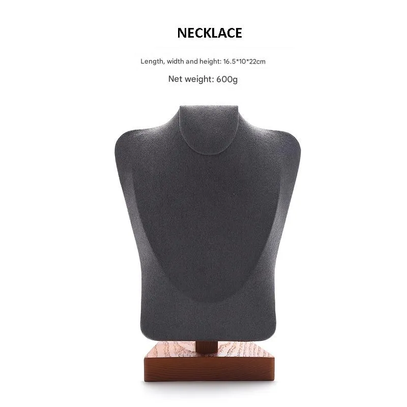 Jewelry Display Stand Set Grey Color & Microfiber, Wood Material DS161-w