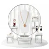 Jewelry Display Stand Set White Color & Microfiber, Meta Material DS156-a Jewelry Display Stand Set White Color & Microfiber, Meta Material DS156-a