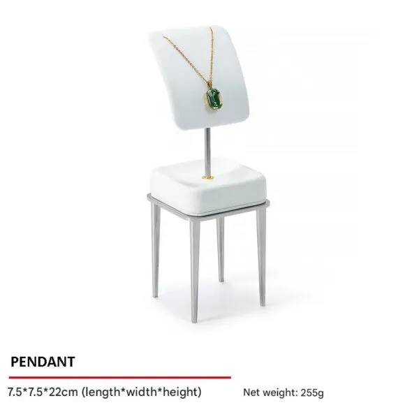 Jewelry Display Stand Set White Color & Microfiber, Meta Material DS156-ac Jewelry Display Stand Set White Color & Microfiber, Meta Material DS156-ac