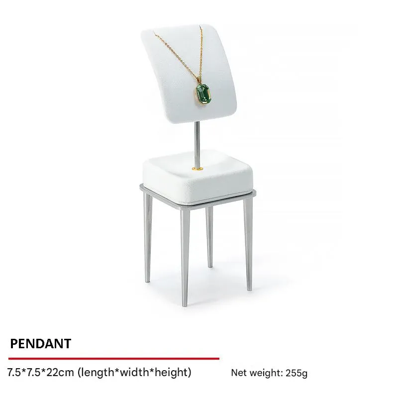 Jewelry Display Stand Set White Color & Microfiber, Meta Material DS156-ac