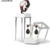Jewelry Display Stand Set White Color & Microfiber, Meta Material DS156-af Jewelry Display Stand Set White Color & Microfiber, Meta Material DS156-af