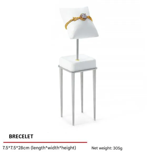 Jewelry Display Stand Set White Color & Microfiber, Meta Material DS156-c Jewelry Display Stand Set White Color & Microfiber, Meta Material DS156-c