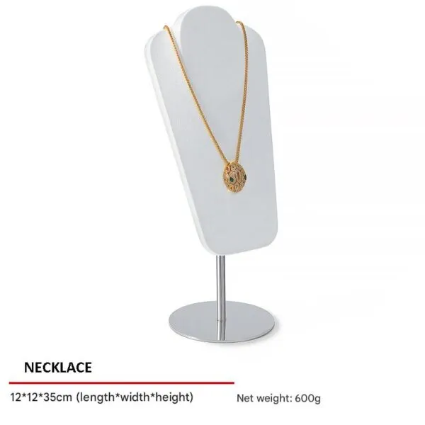 Jewelry Display Stand Set White Color & Microfiber, Meta Material DS156-d Jewelry Display Stand Set White Color & Microfiber, Meta Material DS156-d