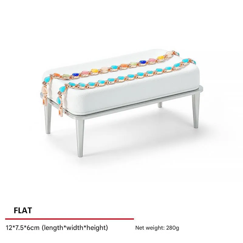 Jewelry Display Stand Set White Color & Microfiber, Meta Material DS156-e