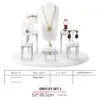 Jewelry Display Stand Set White Color & Microfiber, Meta Material DS156-k Jewelry Display Stand Set White Color & Microfiber, Meta Material DS156-k
