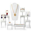 Jewelry Display Stand Set White Color & Microfiber, Meta Material DS156-l