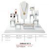 Jewelry Display Stand Set White Color & Microfiber, Meta Material DS156-m