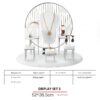 Jewelry Display Stand Set White Color & Microfiber, Meta Material DS156-n