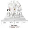 Jewelry Display Stand Set White Color & Microfiber, Meta Material DS156-r Jewelry Display Stand Set White Color & Microfiber, Meta Material DS156-r