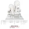 Jewelry Display Stand Set White Color & Microfiber, Meta Material DS156-w Jewelry Display Stand Set White Color & Microfiber, Meta Material DS156-w