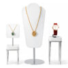 Jewelry Display Stand Set White Color & Microfiber, Meta Material DS156-y