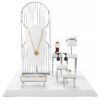 Jewelry Display Stand Set White Color & Microfiber, Meta Material DS156-z