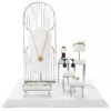 Jewelry Display Stand Set White Color & Microfiber, Meta Material DS156-z Jewelry Display Stand Set White Color & Microfiber, Meta Material DS156-z