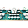 Jewelry Display Stand Set White, Green Color & Leather Material DS147-b