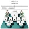 Jewelry Display Stand Set White, Green Color & Leather Material DS147-e