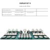 Jewelry Display Stand Set White, Green Color & Leather Material DS147-g