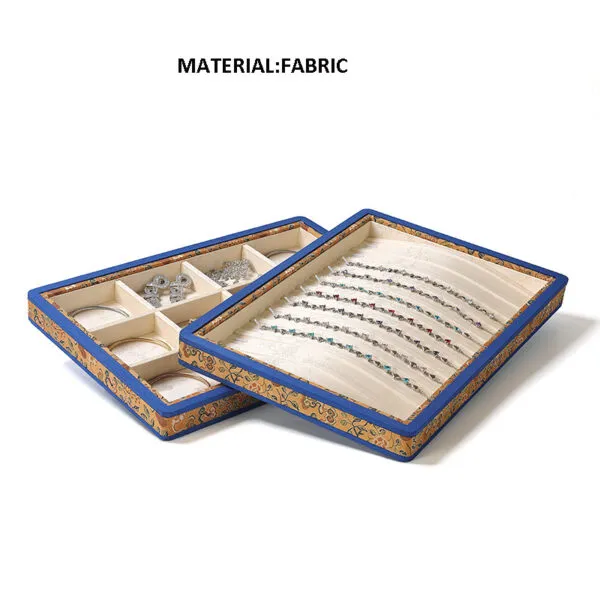 Jewelry Display Tray Beige Multifunction Presentation Trays Pendant, Ring Bracelet, Bangle, Brooch, Flat Tray & Fabric TR042-a