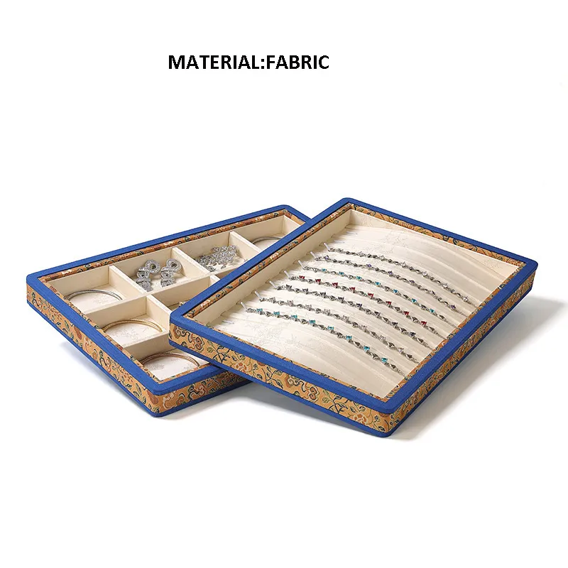 Jewelry Display Tray Beige Multifunction Presentation Trays Pendant, Ring Bracelet, Bangle, Brooch, Flat Tray & Fabric TR042-a