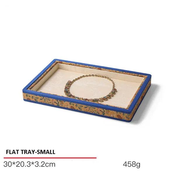 Jewelry Display Tray Beige Multifunction Presentation Trays Pendant, Ring Bracelet, Bangle, Brooch, Flat Tray & Fabric TR042-c