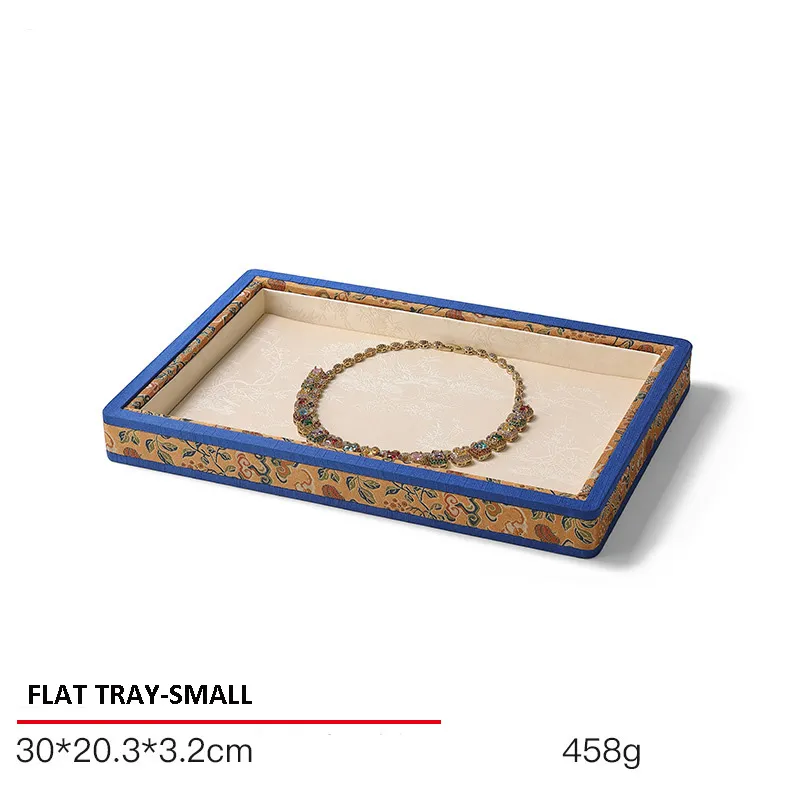 Jewelry Display Tray Beige Multifunction Presentation Trays Pendant, Ring Bracelet, Bangle, Brooch, Flat Tray & Fabric TR042-c