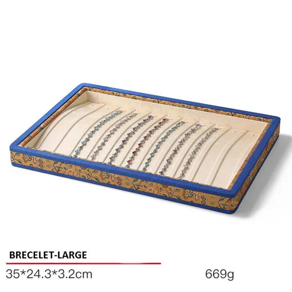 Jewelry Display Tray Beige Multifunction Presentation Trays Pendant, Ring Bracelet, Bangle, Brooch, Flat Tray & Fabric TR042-d