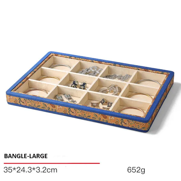 Jewelry Display Tray Beige Multifunction Presentation Trays Pendant, Ring Bracelet, Bangle, Brooch, Flat Tray & Fabric TR042-e