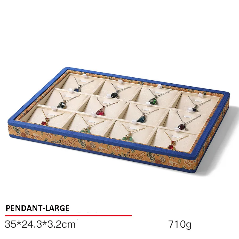 Jewelry Display Tray Beige Multifunction Presentation Trays Pendant, Ring Bracelet, Bangle, Brooch, Flat Tray & Fabric TR042-f