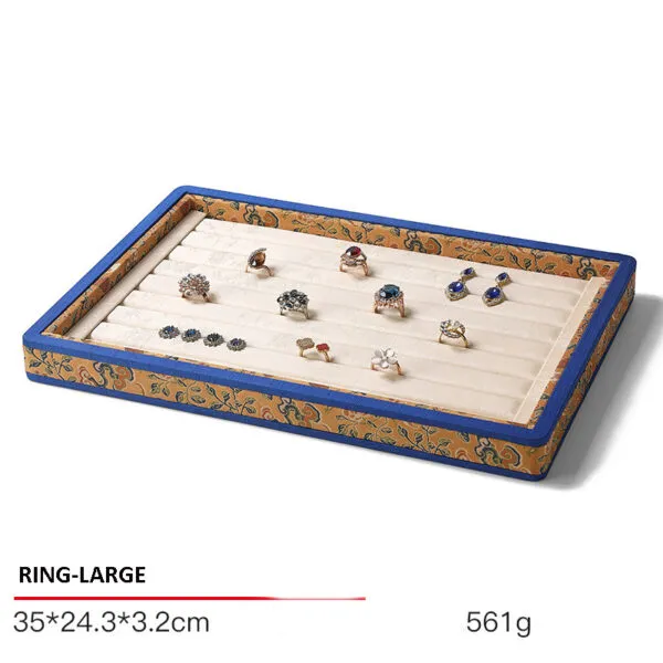Jewelry Display Tray Beige Multifunction Presentation Trays Pendant, Ring Bracelet, Bangle, Brooch, Flat Tray & Fabric TR042-g