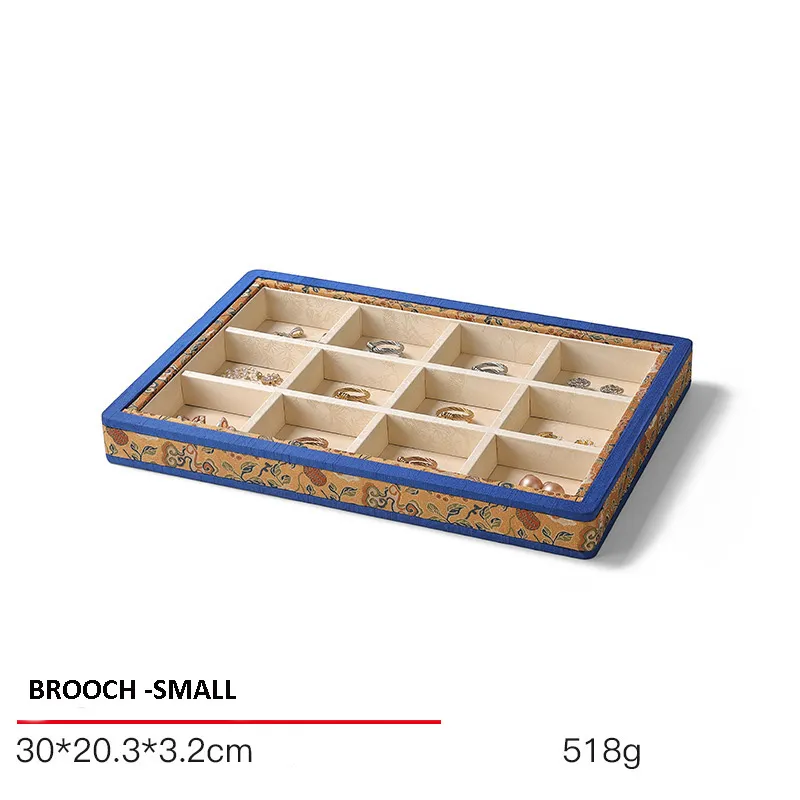 Jewelry Display Tray Beige Multifunction Presentation Trays Pendant, Ring Bracelet, Bangle, Brooch, Flat Tray & Fabric TR042-l