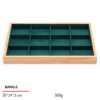 Jewelry Display Tray Green Multifunction Trays Pendant, Ring, Bangle, Brooch, Bracelet, Flat Tray & Microfiber, Wood TR048-c