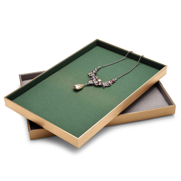 Jewelry Display Tray Green Multifunction Trays Pendant, Ring, Bangle, Flat Tray & Microfiber, Metal TR047-f