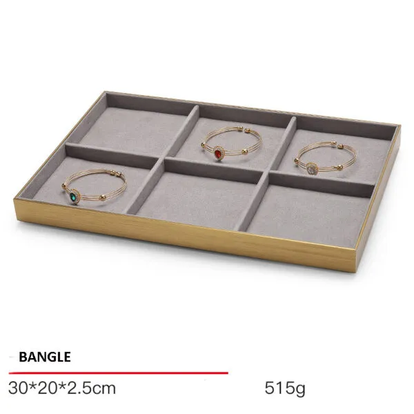Jewelry Display Tray Grey Multifunction Trays Pendant, Ring, Bangle, Flat Tray & Microfiber, Velvet, Metal Leather TR046-g Jewelry Display Tray Grey Multifunction Trays Pendant, Ring, Bangle, Flat Tray & Microfiber, Velvet, Metal Leather TR046-g