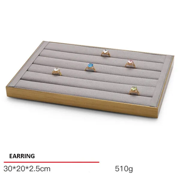 Jewelry Display Tray Grey Multifunction Trays Pendant, Ring, Bangle, Flat Tray & Microfiber, Velvet, Metal Leather TR046-h Jewelry Display Tray Grey Multifunction Trays Pendant, Ring, Bangle, Flat Tray & Microfiber, Velvet, Metal Leather TR046-h