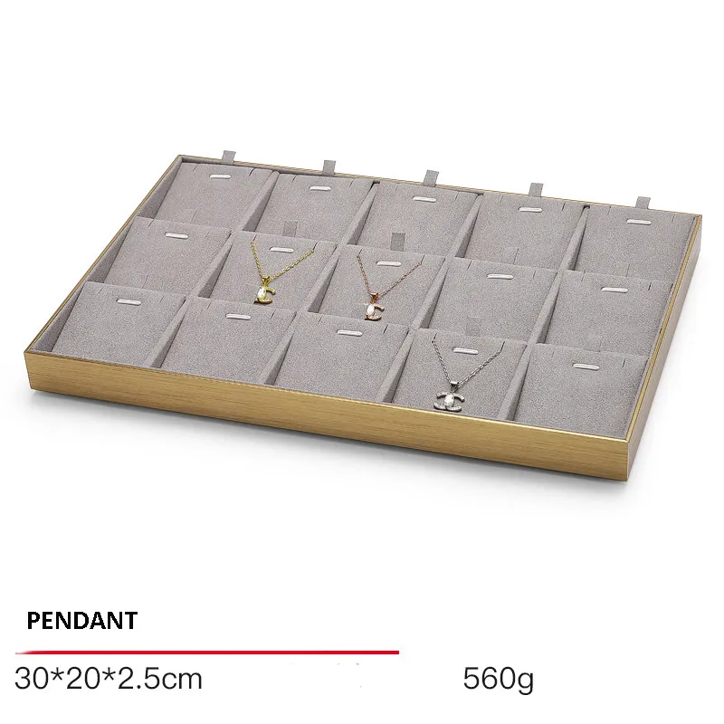 Jewelry Display Tray Grey Multifunction Trays Pendant, Ring, Bangle, Flat Tray & Microfiber, Velvet, Metal Leather TR046-i Jewelry Display Tray Grey Multifunction Trays Pendant, Ring, Bangle, Flat Tray & Microfiber, Velvet, Metal Leather TR046-i