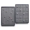 Jewelry Display Tray Grey Multifunction Trays Pendant, Ring Bracelet, Flat Tray & Microfiber, Leather TR045-a