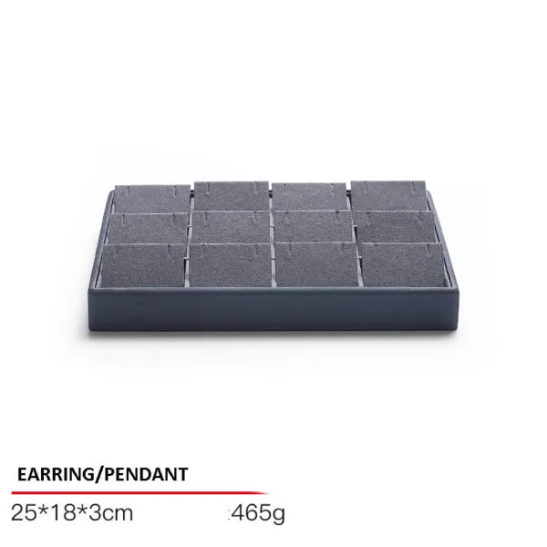 Jewelry Display Tray Grey Multifunction Trays Pendant, Ring Bracelet, Flat Tray & Microfiber, Leather TR045-c